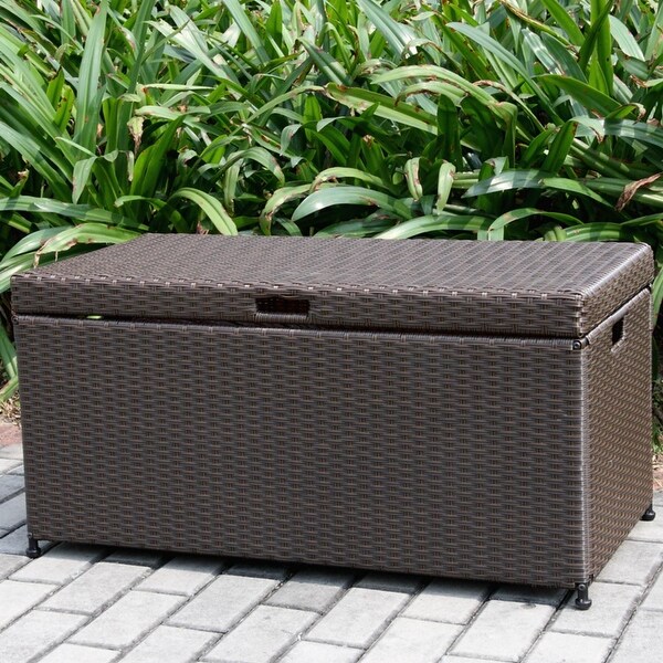 40" Espresso Brown Resin Wicker Outdoor Patio Garden